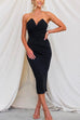 8 Colors Rosiedress Strapless Tube Top Ruched Back Slit Midi Party Dress