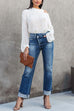 Rosiedress High Waist Straight Leg Ripped Denim Pants