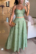 Rosiedress Embroidery Crop Cami Top and Elastic Waist Swing Maxi Skirt Set
