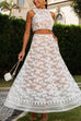 Rosiedress Palm Trees Embroidery Pocketed Swing Maxi Skirt