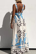 Rosiedress Square Neck Tie Knot Backless Printed Maxi Cami Dress