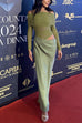 Rosiedress Off Shoulder Long Sleeves Mesh Splice Maxi Dress