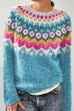 Rosiedress Vintage Crewneck Unique Print Cozy Sweater(in 3 Patterns)