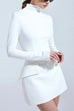 Rosiedress Mockneck Long Sleeves Waisted Mini Dress