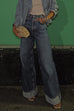 Mid-high Rise Straight Leg Wide Leg Jeans