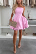 Rosiedress Strapless Tube Pocketed Bubble Mini Dress