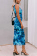 Rosiedress Side Slit Sleeveless Floral Print Bodycon Midi Dress
