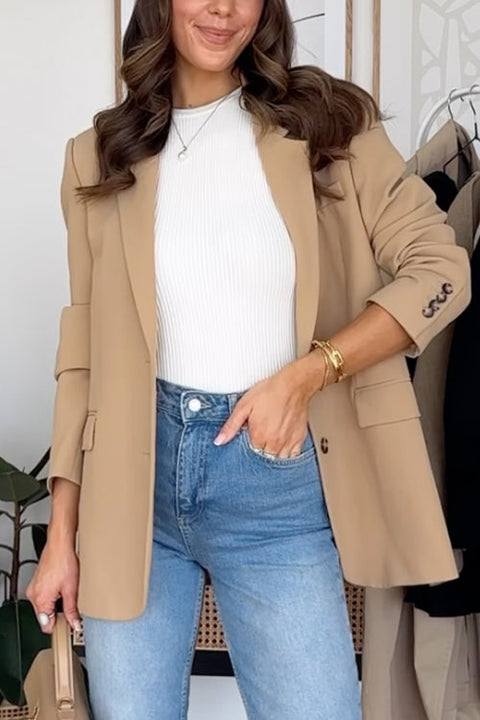 Rosiedress Notch Lapel Button Down Office Blazer Jacket