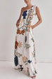 Rosiedress Tie Knot One Shoulder Floral Print Maxi Dress