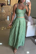 Rosiedress Embroidery Crop Cami Top and Elastic Waist Swing Maxi Skirt Set