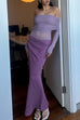 Rosiedress Off Shoulder Long Sleeves Mesh Splice Maxi Dress