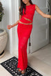 Rosiedress Sleeveless Cut Out Lace Top and Maxi Bodycon Skirt Set