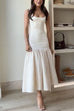 Rosiedress U Neck Sleeveless Ruffle Bodycon Midi Dress