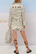 Rosiedress Collared V Neck Shirt and Side Slit Shorts Vitamin Sea Print Set