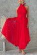 Rosiedress Bow Knot Halter Open Back Tulle Maxi Dress