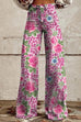 Rosiedress Leopard Floral Print Wide Leg Pocketed Pants