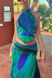 Rosiedress Printed Halter Tie Knot Backless Top and Irregular Hem Maxi Skirt Set