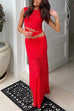 Rosiedress Sleeveless Cut Out Lace Top and Maxi Bodycon Skirt Set