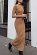 Rosiedress Mockneck Long Sleeves Bodycon Knit Maxi Dress