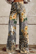 Rosiedress Leopard Floral Print Wide Leg Pocketed Pants