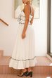 Rosiedress Spaghetti Strap Frill Trim Tie Bow Maxi Dress