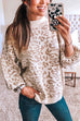 Rosiedress Crewneck Drop Shoulder Leopard Slouchy Sweater
