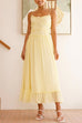 Rosiedress Spaghetti Strap Frill Trim Tie Bow Maxi Dress