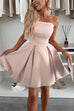 Rosiedress Strapless Tube Pocketed Bubble Mini Dress