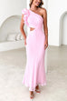 Rosiedress Frill One Shoulder Sleeveless Cut Out Maxi Dress