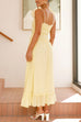 Rosiedress Spaghetti Strap Frill Trim Tie Bow Maxi Dress