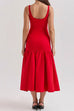 Rosiedress U Neck Sleeveless Ruffle Bodycon Midi Dress