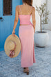 Rosiedress Spaghetti Strap Cut Out Waist Splice Maxi Dress