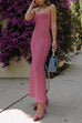 Rosiedress Strapless Tube Striped Knit Maxi Bodycon Dress