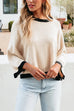 Rosiedress Crewneck Drop Shoulder Color Block Knit Sweater