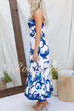 Rosiedress Strapless Tube Unique Print Swing Maxi Dress
