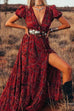 Rosiedress Bohemia V Neck Short Sleeve Printed Swing Dress