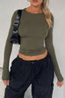 Rosiedress Long Sleeves Slim Fit Basic T-shirt