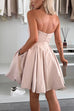Rosiedress Strapless Tube Pocketed Bubble Mini Dress