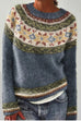 Rosiedress Round Neck Unique Pattern Casual Sweater(in 6 Patterns)