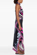 Rosiedress Printed Halter Tie Knot Backless Top and Irregular Hem Maxi Skirt Set