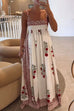 Rosiedress Square Collar Splice Floral Print Swing Maxi Cami Dress
