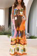 Rosiedress Spaghetti Strap Tie Front Wasited Wide Leg Printed Jumpsuit