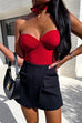 Rosiedress Sweetheart Neck Strapless Bustier Bodysuit