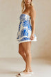 Rosiedress Seashell Print Strapless Ruffle Tube Top and Wrap Mini Skort Set