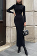 Rosiedress Mockneck Long Sleeves Bodycon Knit Maxi Dress