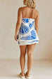 Rosiedress Seashell Print Strapless Ruffle Tube Top and Wrap Mini Skort Set