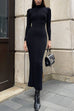 Rosiedress Mockneck Long Sleeves Bodycon Knit Maxi Dress