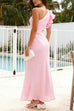 Rosiedress Frill One Shoulder Cut Out Waist Maxi Dress