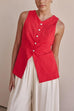 Rosiedress Single Breasted Pocketed Solid Vest