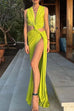 Rosiedress V Neck Knot Front Cut Out High Slit Sleeveless Maxi Dress